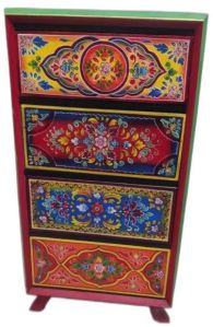 Wooden Antique Handpainted Chest Drawer