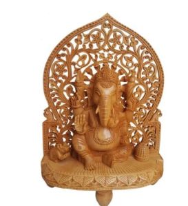 Wooden Ganesha Statue