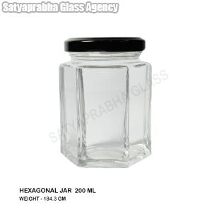 glass hexagonal jars