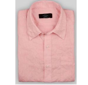 Pink Men Linen Cotton Shirts