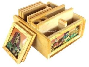 wooden jem square tea coaster