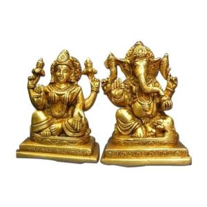 Brass Laxmi Ganesh Statue