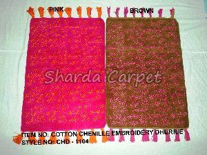 Cotton Chenille Embroidery Dhurries
