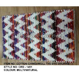 Cotton Chindi Wool Tye Dye Dhurries