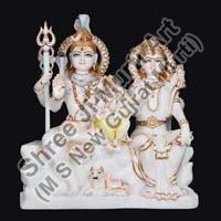 Marble Shiva Parvati Statue 07