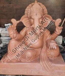 Red Marble Ganesha Statue