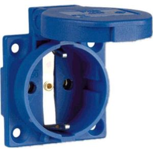 Blue Modular Schuko Socket