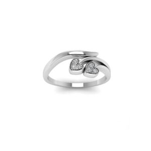 0.06 Carat Unique Promise Rings Craft In 14k White Gold