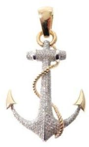 2.05 Carat Anchor Charm Hip Hop Pendant For Mens