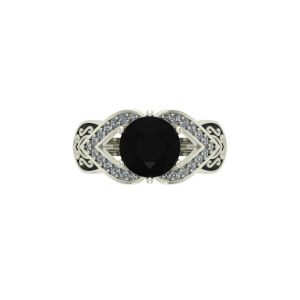 3 Carat Black Diamond Ring In 14k White Gold
