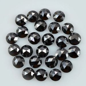 3 mm To 4 mm Size Round Shape Rose Cut Black Diamonds