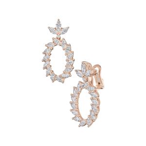 Fashion and designer diamond earrings with 18k rose and white gold VS1 clarity