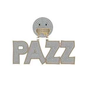 PAZZ Sign Hip-Hop Diamond Pendant In 14k White Gold