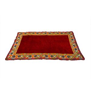 Rajwadi Maroon Velvet Pooja Carpet