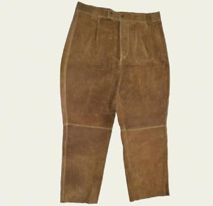 leather bib trousers