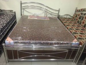 Stainless Steel Double Bed with Storage