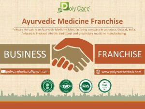 Ayurvedic Medicine Franchise