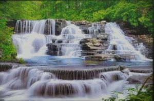 Colorful Waterfall Painting