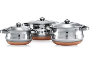 Copper Bottom Pathan Casserole Set - 4 Pcs