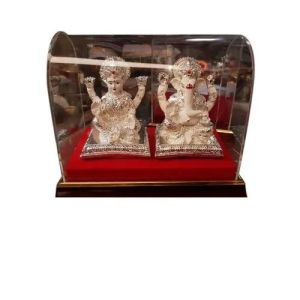 Silver Plated Laxmi Ganesh Statue