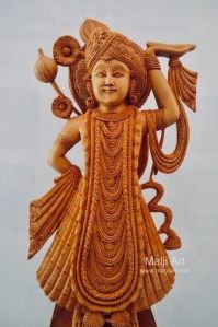 Wood Carved Lord Shri Nath Ji Statue