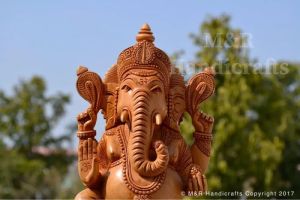 Wooden Ganesha Idol