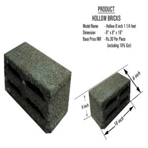 6 inch Cement Hollow Block