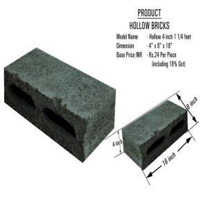 4 Inch Cement Hollow Block