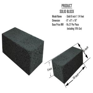 6 X 8 X 16 Inch Concrete Solid Block