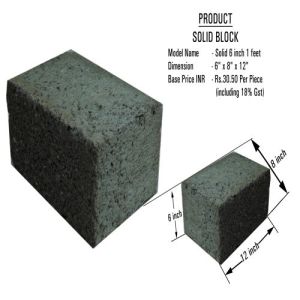 6 X 8 X 12 Inch Concrete Solid Block
