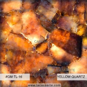 Yellow Quartz Semi Precious Stone Slab