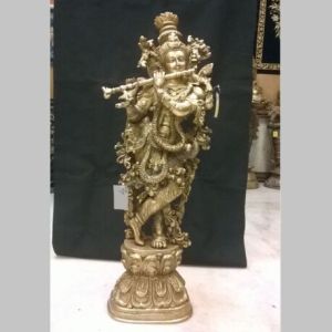 Krishna Statue in Brass Decor