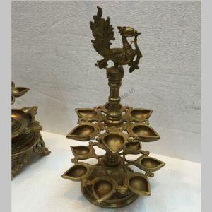 Peacock Diya of Brass