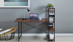 Computer Desk with Storage Shelves