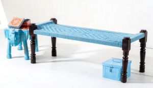 Cotton Rope Wooden Bench