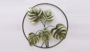 Green Palm Leafs Metal Wall Art