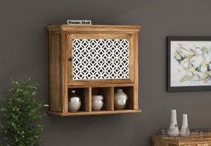 Latticed Single Door Kitchen Rack