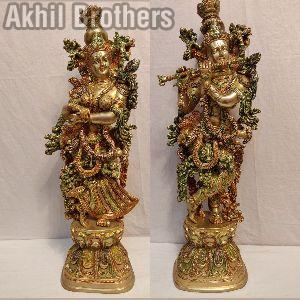 30 Inch Brass Radha Krishna Statue