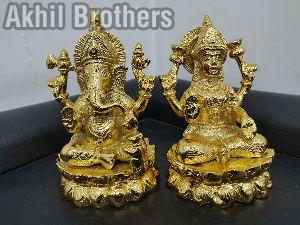 6 Inch Brass Laxmi Ganesh Ji Statue