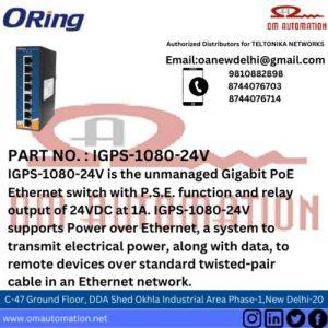 ORING IGPS-1080-24V Series Industrial 8-port unmanaged Gigabit PoE Ethernet switch