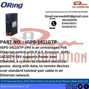 ORING IGPS-1411GTP Series Industrial 6-port slim type unmanaged Gigabit PoE Ethernet switch