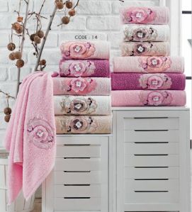 6 Piece 3D Embroidered Towel Set