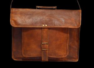 men handmade vintage leather briefcase