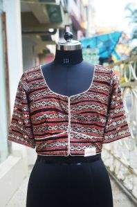 Ladies Ajrakh Fancy Hand Blocked Printed Blouse