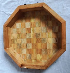 2x12x2 Hexagon Wooden Serving Tray