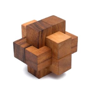 Wooden Burr Puzzle Brain Teaser Games Fun & Learning