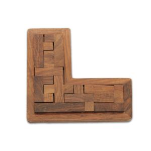 Wooden Pentamino L Shape Puzzle Brain Teaser Games Fun & Learning