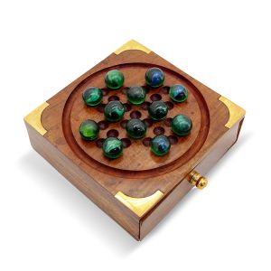 Wooden Solitaire with Box Kids Brain Teaser Toy Fun & Learning