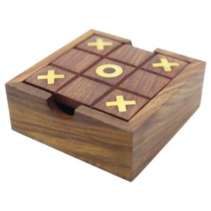 Wooden Tic Tac Toe Solitare Fun and Learning