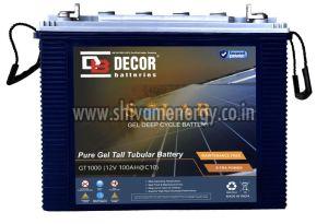 decor 12v 100ah gt1000c10 solar gel battery